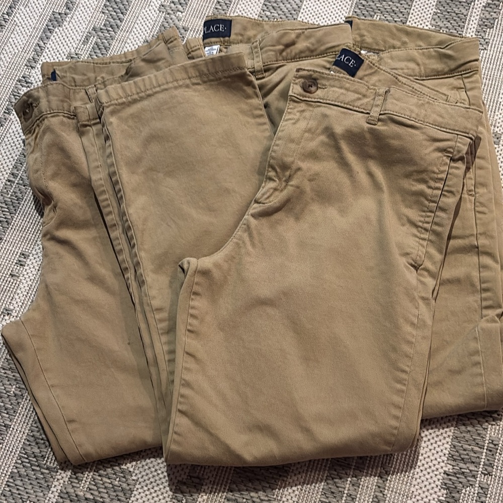 Boys Khaki Uniform Pants (4 pair) - Sz 12H